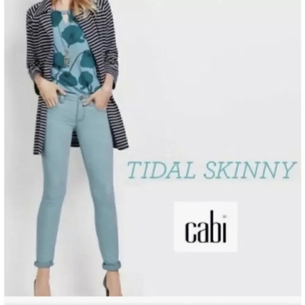 CAbi Tidal Blue curvy skinny jeans sz 8 #5170